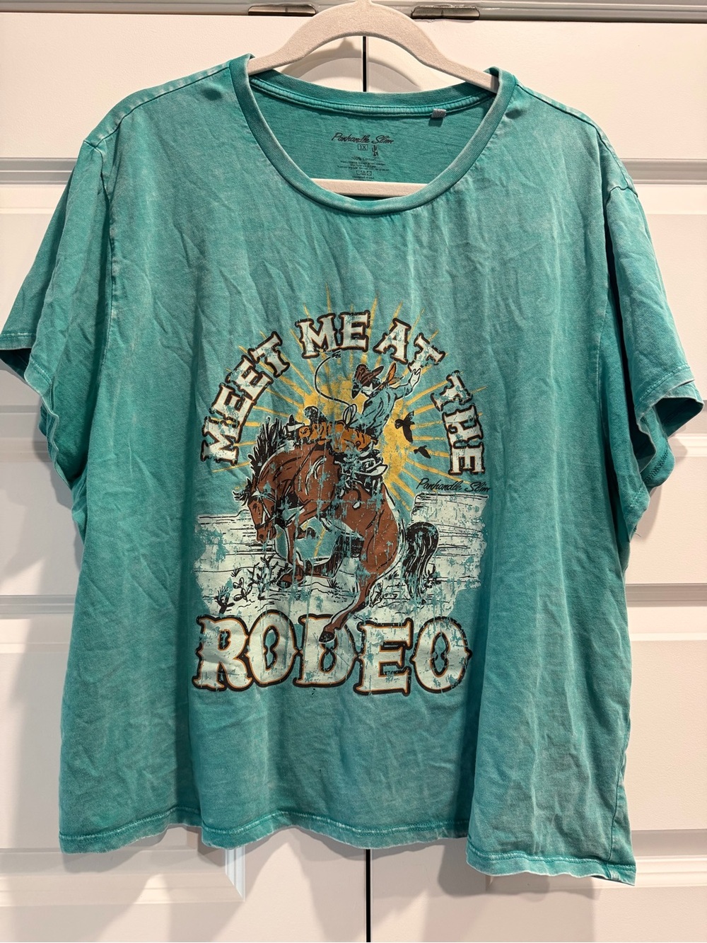 Women’s Panhandle Slim Teal Rodeo Graphic Shirt - Meet Me at the Rodeo